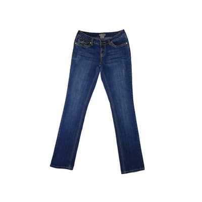 Earl Jean Blue Denim Bootcut Jeans Embellished Pockets Size 28