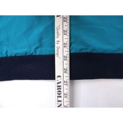 Vintage Lands End Teal Blue Fleece Lined Jacket Zip Up Collar L - Thumbnail 9