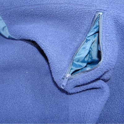 Vintage Lands End Teal Blue Fleece Lined Jacket Zip Up Collar L - Thumbnail 5