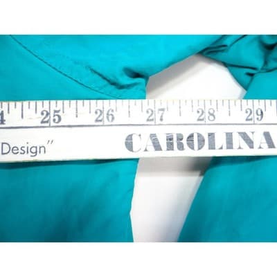 Vintage Lands End Teal Blue Fleece Lined Jacket Zip Up Collar L - Thumbnail 8
