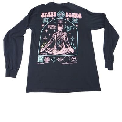 Dravus Heading Nowhere State of Being Graphic Long Sleeve T Shirt Black Small - Thumbnail 4