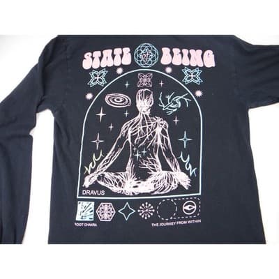 Dravus Heading Nowhere State of Being Graphic Long Sleeve T Shirt Black Small - Thumbnail 5