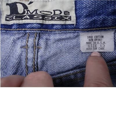 Vintage D Mode Classix Denim Bell Bottom Jeans Sz 13 Flare Cotton Made in USA - Thumbnail 2