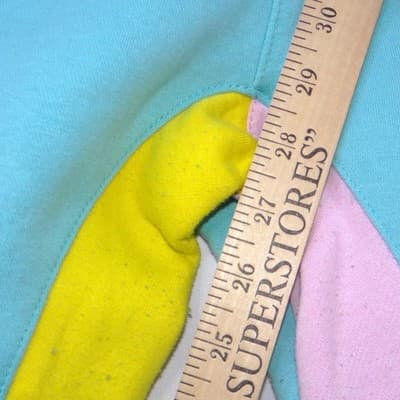 Amado Apparel Mens XL Colorblock Fleece Joggers Teal Yellow Pink Streetwear - Thumbnail 8