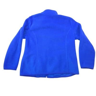 Karen Scott Sport Royal Blue Fleece Full Zip Mock Neck Jacket Womens Large - Thumbnail 4