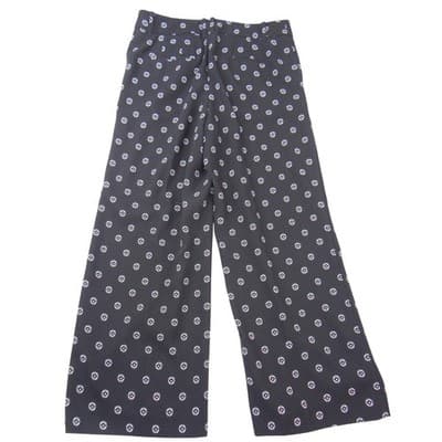 Ann Taylor Factory Womens Black White Floral Medallion Wide Leg Pants Size 4 - Thumbnail 3