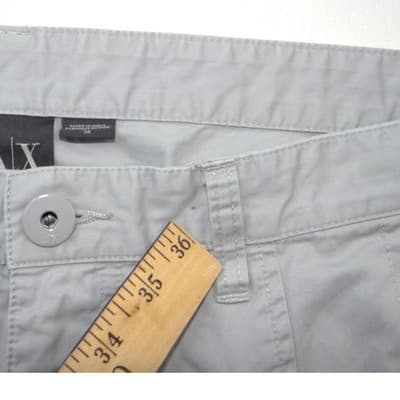 Armani Exchange Mens Moto Biker Pants Light Grey Articulated Knee Size 36x31 - Thumbnail 4