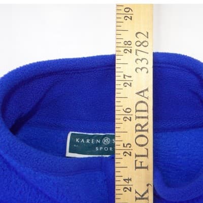 Karen Scott Sport Royal Blue Fleece Full Zip Mock Neck Jacket Womens Large - Thumbnail 6