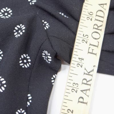 Ann Taylor Factory Womens Black White Floral Medallion Wide Leg Pants Size 4 - Thumbnail 5