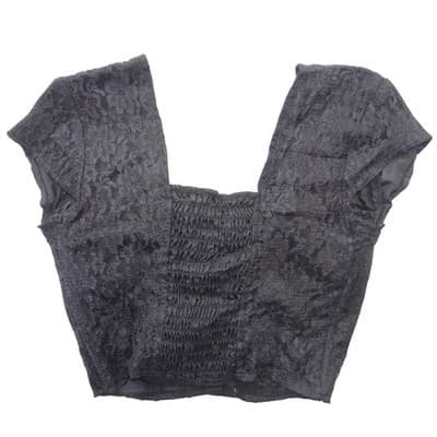 Mirrors Vintage Black Floral Lace Corset Top Bustier Cropped Whimsigoth Size 5 - Thumbnail 3