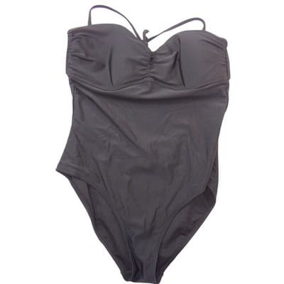 Old Navy Womens XL Black One Piece Swimsuit Ruched Sweetheart Neck Cutout Back