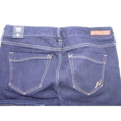 Express Barely Boot Low Rise Dark Wash Stretch Jeans EXWD-7900B - Thumbnail 6
