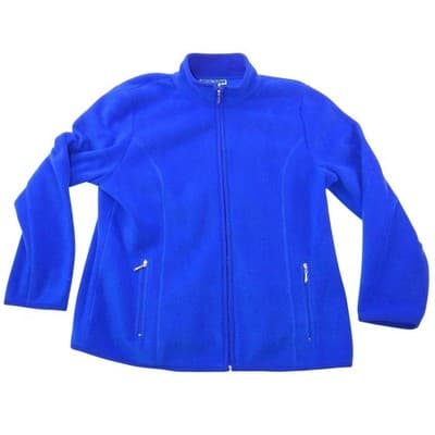 Karen Scott Sport Royal Blue Fleece Full Zip Mock Neck Jacket Womens Large