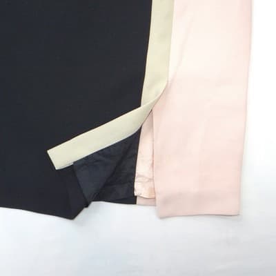 Vintage Casual Corner Black Pink Tan Colorblock Sleeveless Sheath Dress Size 2 - Thumbnail 4