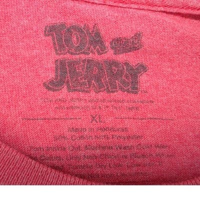 Tom and Jerry Graphic T-Shirt Mens XL Heather Red Short Sleeve Cartoon Tee - Thumbnail 2