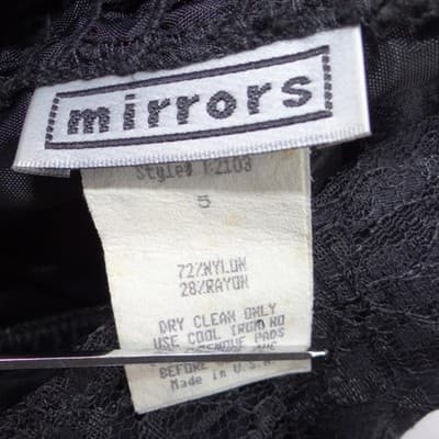 Mirrors Vintage Black Floral Lace Corset Top Bustier Cropped Whimsigoth Size 5 - Thumbnail 2