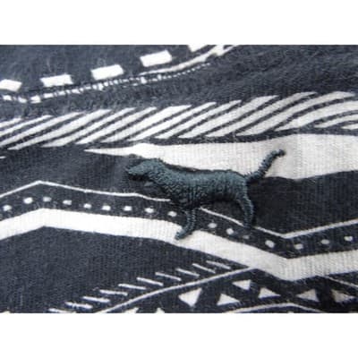 PINK Victoria's Secret Geometric Wave Print Leggings Size L Black White - Thumbnail 5