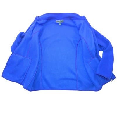 Karen Scott Sport Royal Blue Fleece Full Zip Mock Neck Jacket Womens Large - Thumbnail 2