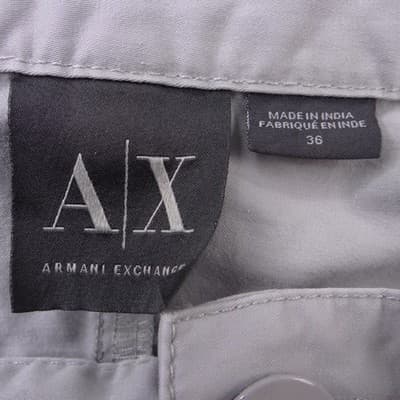 Armani Exchange Mens Moto Biker Pants Light Grey Articulated Knee Size 36x31 - Thumbnail 2