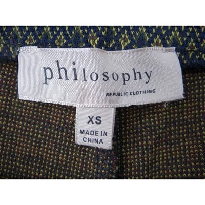 Philosophy Republic Clothing Womens XS Geometric Knit Dress Pant Blue Yellow Red - Thumbnail 2