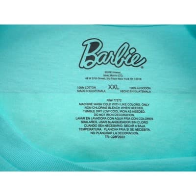 Barbie Sunday Funday Graphic T Shirt Aqua Blue XXL Women's Cotton Tee - Thumbnail 4