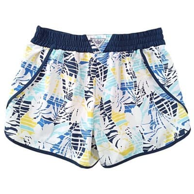 Columbia PFG Womens Tropical Leaf Board Shorts Blue White Yellow Size Small - Thumbnail 3