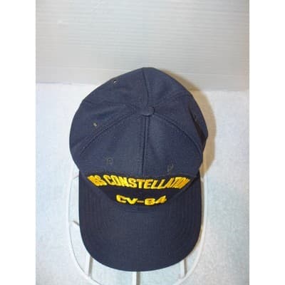 New Era USS Constellation CV-64 Snapback Hat Mens Navy Blue Vintage Made in USA - Thumbnail 2