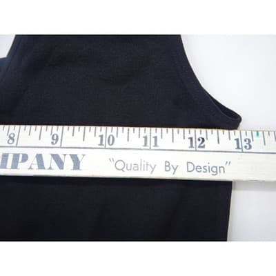 Womens Black V Neck Sleeveless Tank Top Basic Layering Seamless Fit M - Thumbnail 3