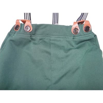 Boys Dark Green Dress Pants with Striped Suspenders Size 6-7T Formal Trousers - Thumbnail 4
