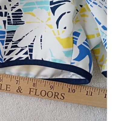 Columbia PFG Womens Tropical Leaf Board Shorts Blue White Yellow Size Small - Thumbnail 6