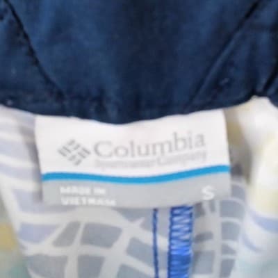 Columbia PFG Womens Tropical Leaf Board Shorts Blue White Yellow Size Small - Thumbnail 2