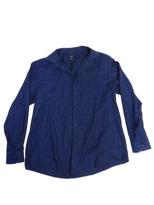 Alfani Men's Long Sleeve Button-Up Shirt Blue Large - Thumbnail 5