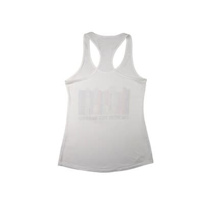 Womens White Tank Top I Am With The Banned Books Graphic Racerback - Thumbnail 3