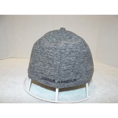 Under Armour Mens Heather Grey Stretch Fit Baseball Cap Hat LG/XL - Thumbnail 3