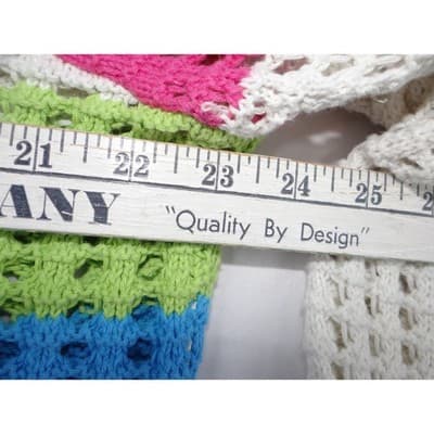 Wild Fable Striped Crochet Square Neck Long Sleeve Cropped Sweater Top Womens XL - Thumbnail 4