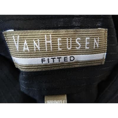 Van Heusen Men's Black Long Sleeve Dress Shirt - XL - Thumbnail 3