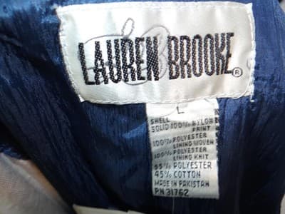 VINTAGE NWT Lauren Brooke Quilted Patterned Blue Jacket - Thumbnail 6