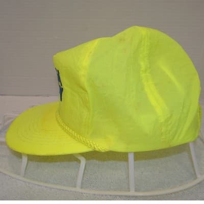 Vintage USA Today Hat Neon Yellow Nylon Rope Snapback Cap 90s Media Promo - Thumbnail 3