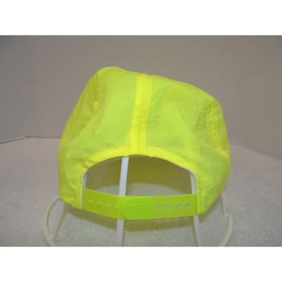 Vintage USA Today Hat Neon Yellow Nylon Rope Snapback Cap 90s Media Promo - Thumbnail 4