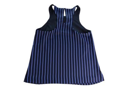 Banana Republic Chic Striped Tank Top - Navy & Blue - Thumbnail 3