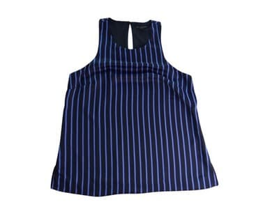 Banana Republic Chic Striped Tank Top - Navy & Blue - Thumbnail 2