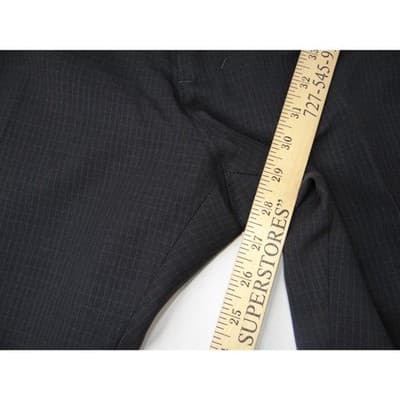 Haggar H26 Mens Dress Pants 38x29 Charcoal Black Micro Check Straight Leg Slacks - Thumbnail 9