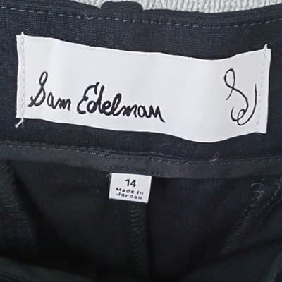 NWT-Sam Edelman Norah Black Wide Leg Ankle Pants Womens Size 14 Career Trousers - Thumbnail 2