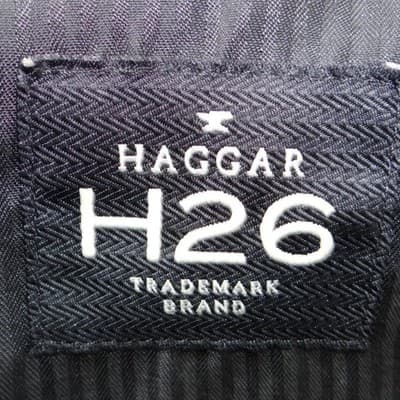 Haggar H26 Mens Dress Pants 38x29 Charcoal Black Micro Check Straight Leg Slacks - Thumbnail 3