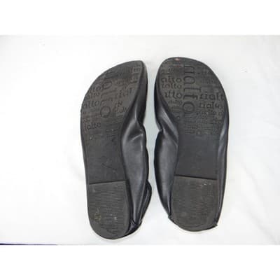 Rialto Black Leather Ballet Flats with Gold Logo Accent Women's Size 6.5 - Thumbnail 9