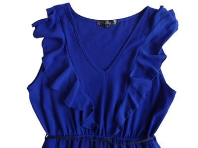 Elegant Ruffled V-Neck Dress by Have - Size L - Thumbnail 2