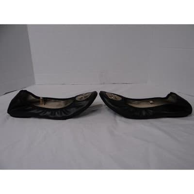 Rialto Black Leather Ballet Flats with Gold Logo Accent Women's Size 6.5 - Thumbnail 3