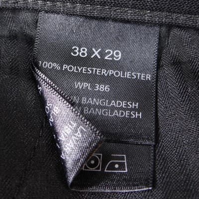 Haggar H26 Mens Dress Pants 38x29 Charcoal Black Micro Check Straight Leg Slacks - Thumbnail 2