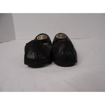 Rialto Black Leather Ballet Flats with Gold Logo Accent Women's Size 6.5 - Thumbnail 5