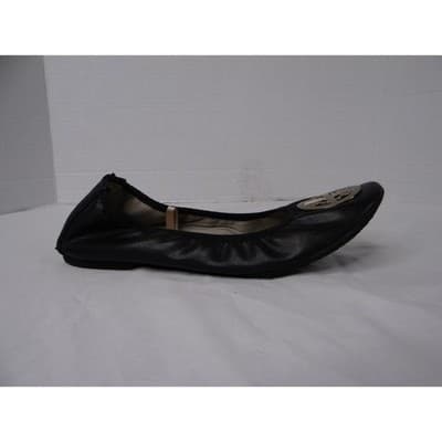 Rialto Black Leather Ballet Flats with Gold Logo Accent Women's Size 6.5 - Thumbnail 2